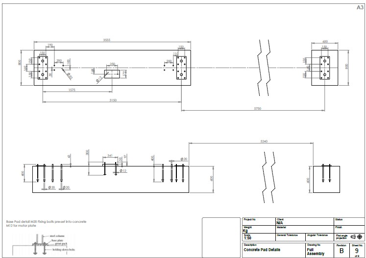 ANPR-activated automatic cantilever gate - CAD drawing 3