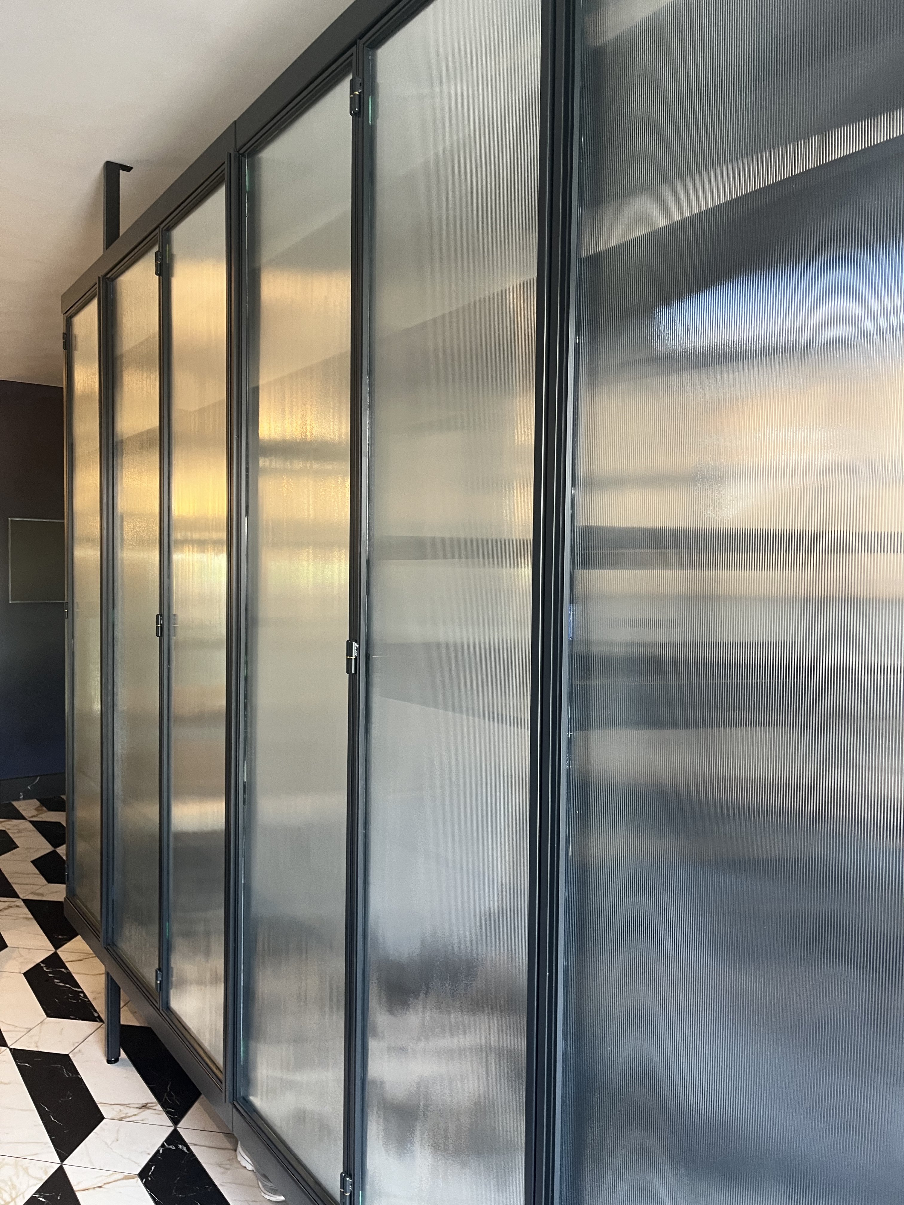Steel-framed glass wardrobe with integrated lighting - finished photograph 11