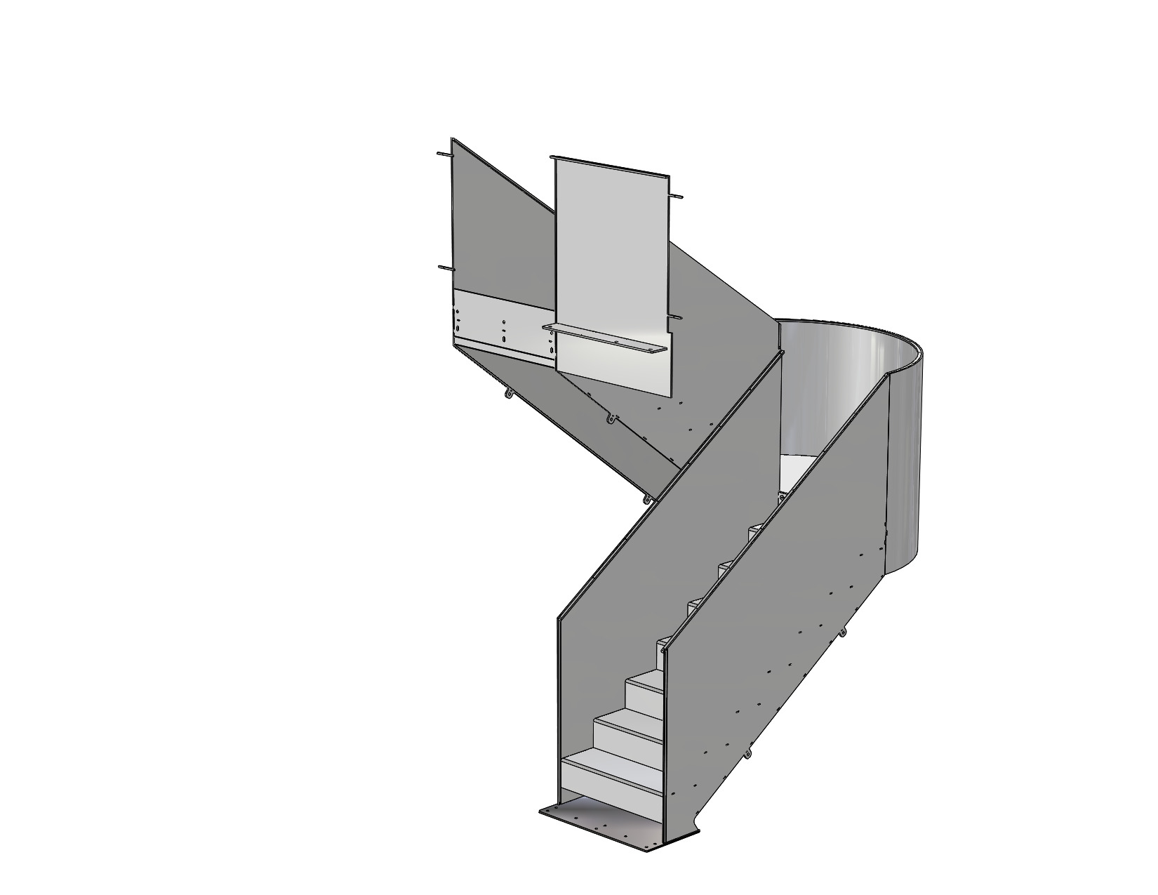 Bespoke solid-steel staircase - finished photograph 1