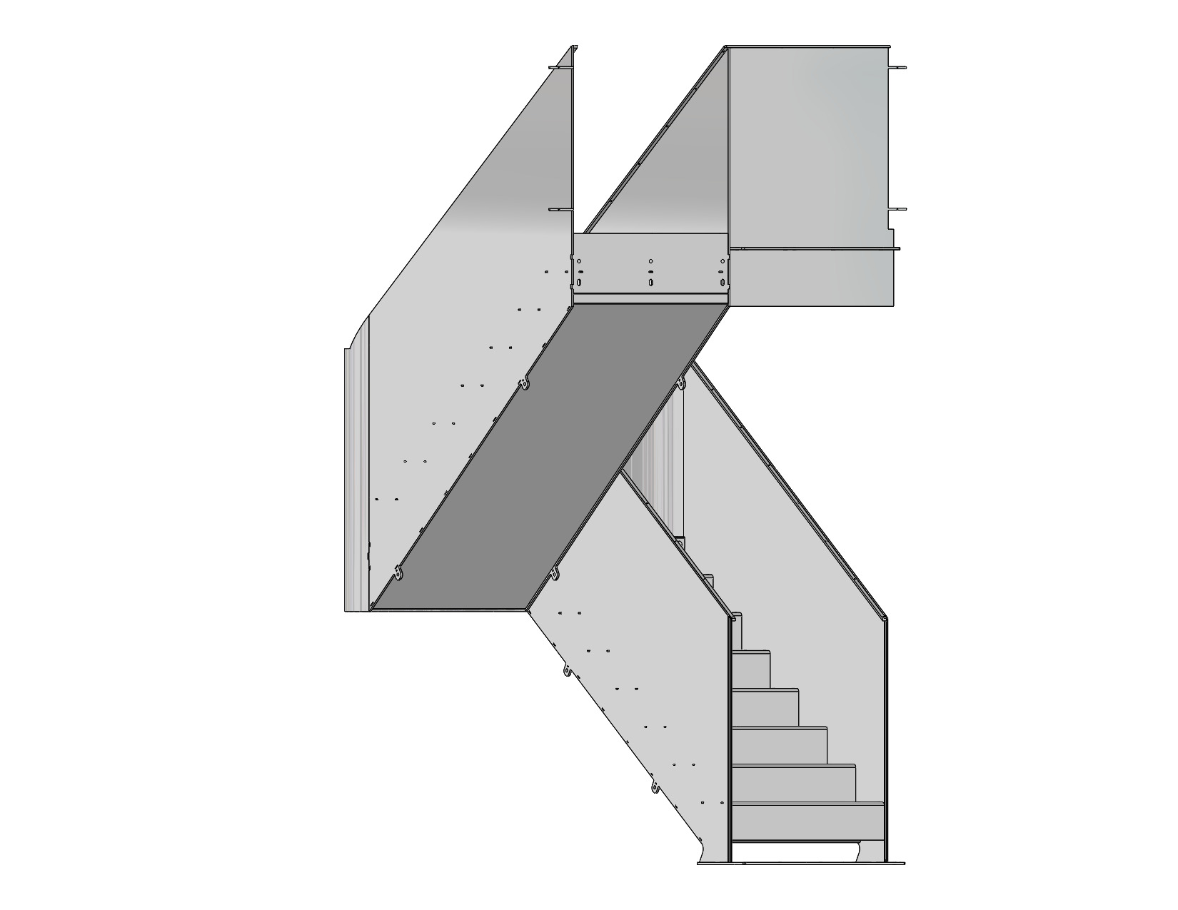 Bespoke solid-steel staircase - finished photograph 4