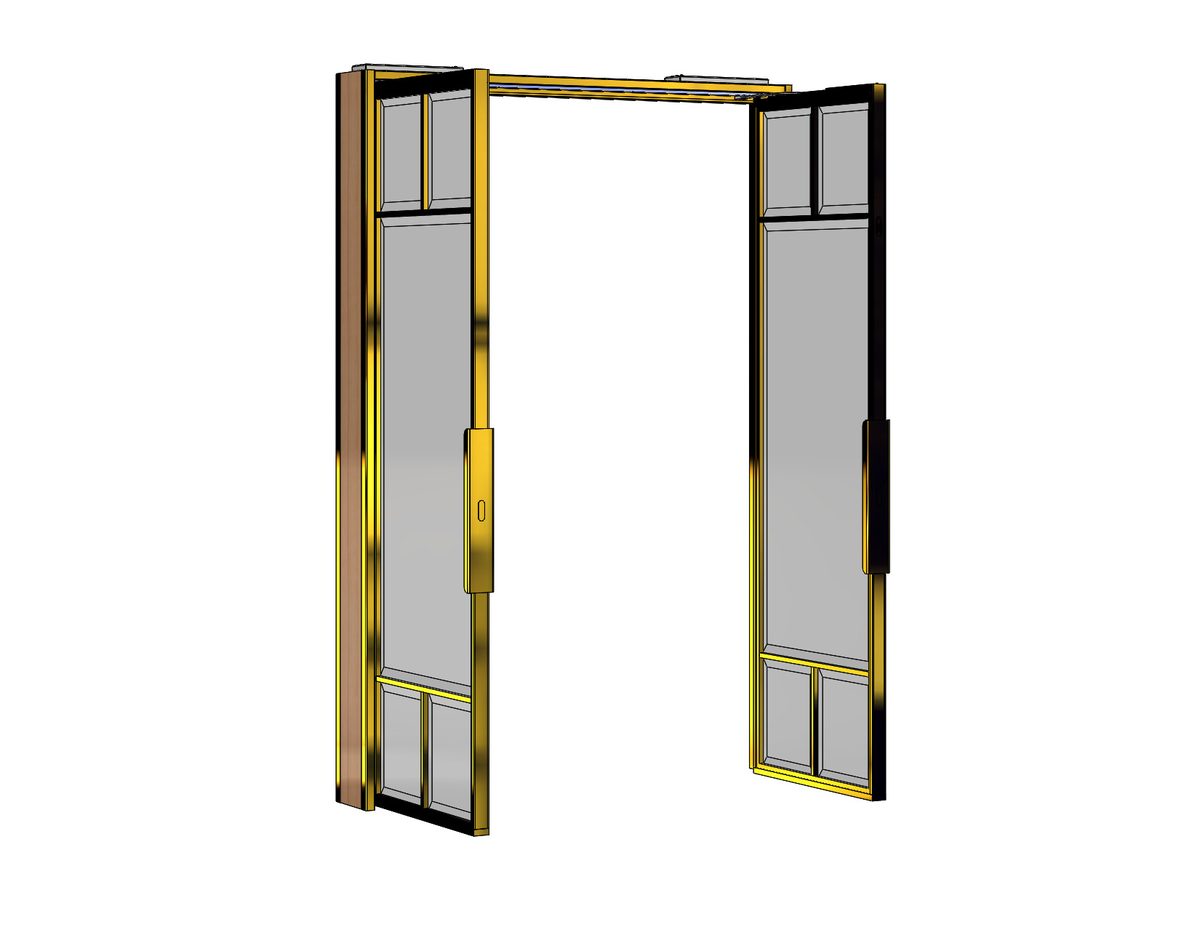 Brass door pair, 3D CAD model