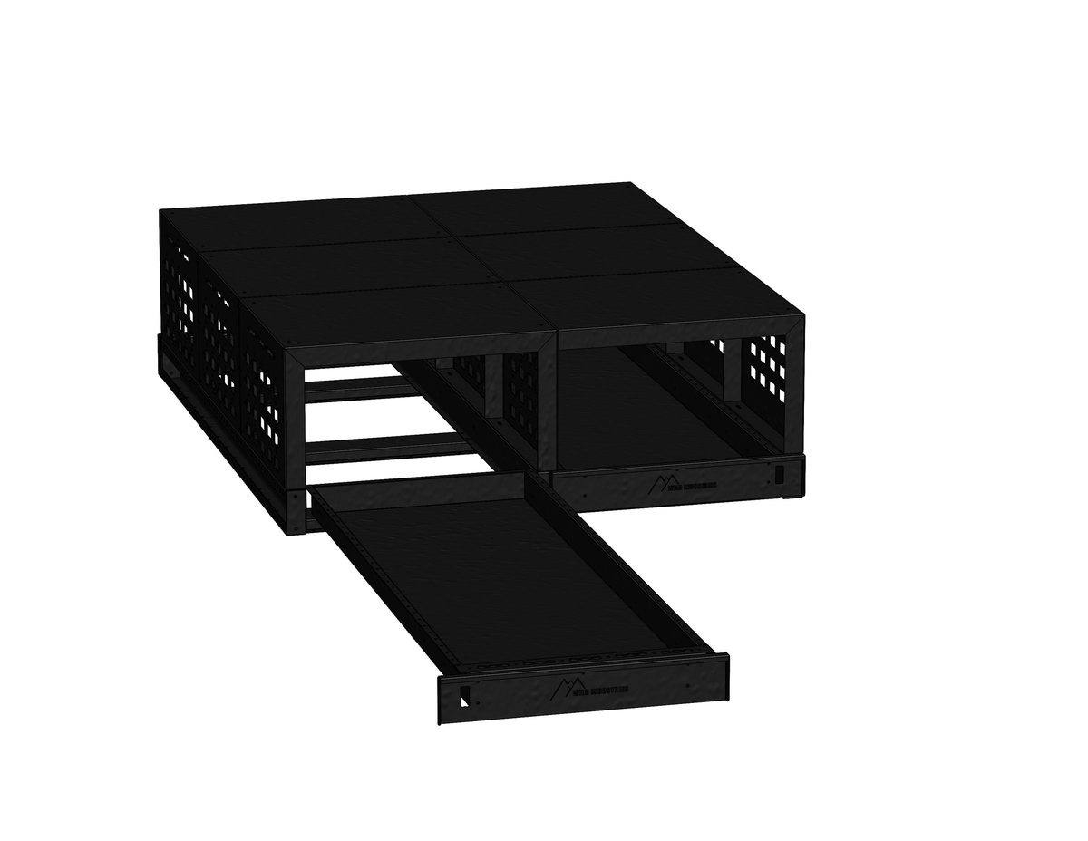 Modular van drawer unit with drawer extended, 3D CAD model
