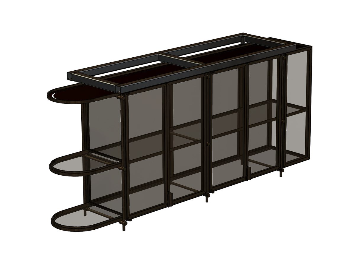 Hanging bar from below, 3D CAD model