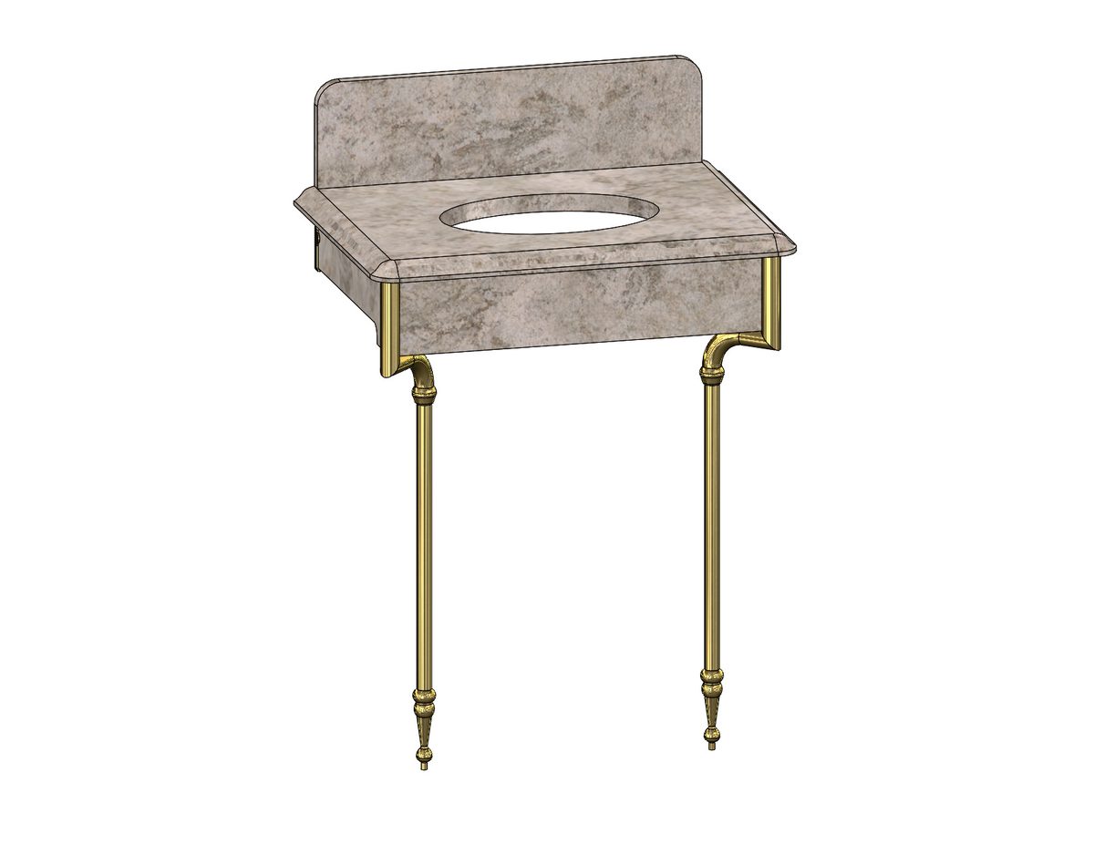 Marble and brass vanity unit, 3D CAD model