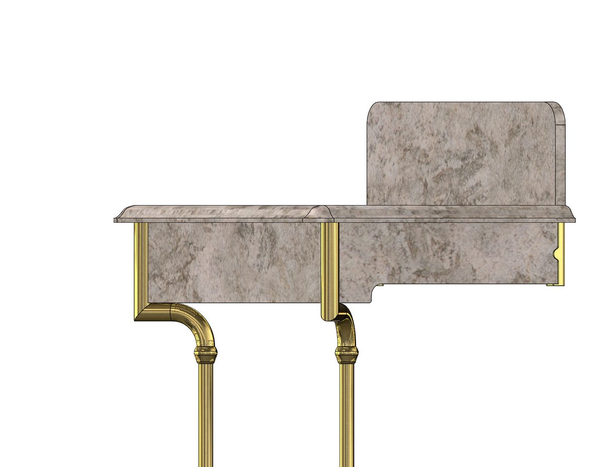 Vanity unit from the front, 3D CAD model